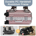 Valise cabine rose rigide 50 cm