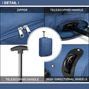 Valise cabine gris souple 51 cm