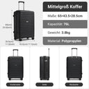 Valise cabine noir rigide 53 cm