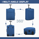 Valise cabine bleu souple 51 cm