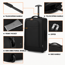 Valise cabine noir souple 51 cm